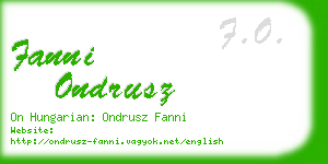 fanni ondrusz business card